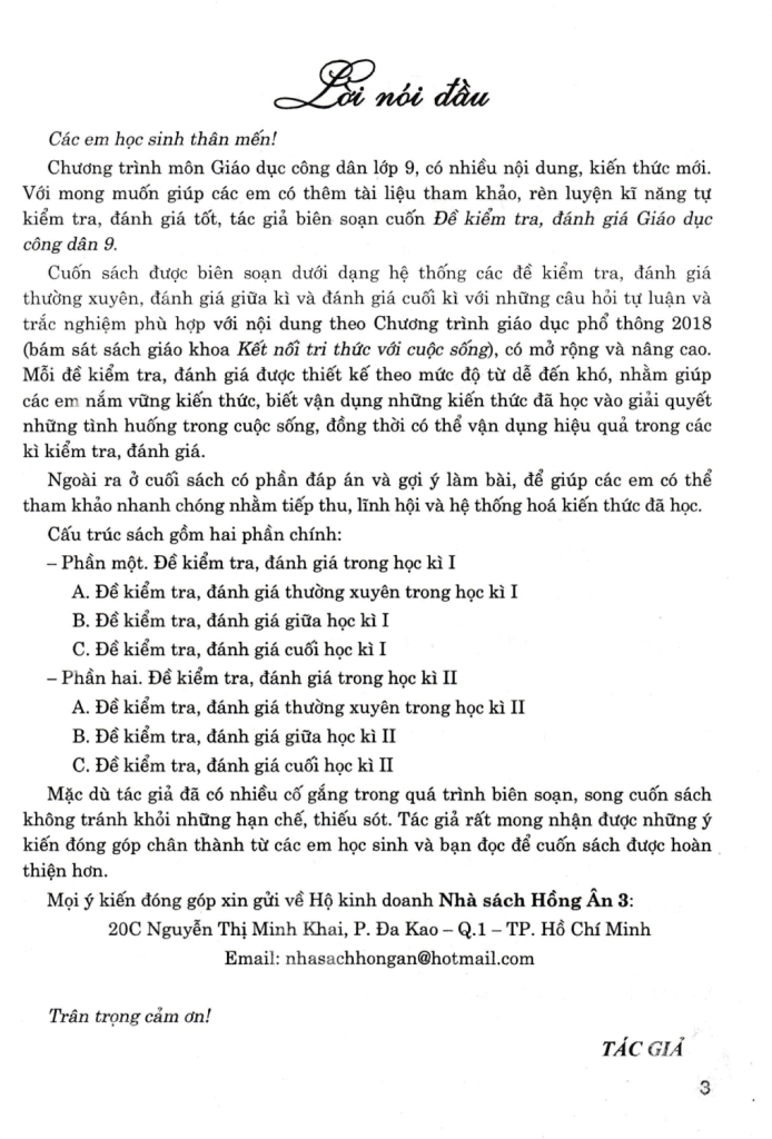 ĐỀ KIỂM TRA ĐÁNH GIÁ GIÁO DỤC CÔNG DÂN LỚP 9 (Dùng kèm SGK Kết nối tri thức)
